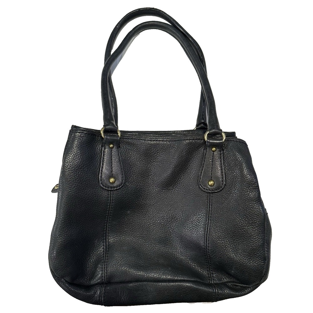 Fossil Women's Cargo Shopper Black Pebbled Leather Bag